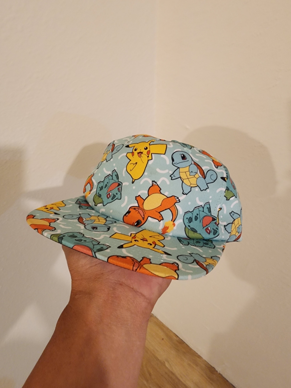 Pokemon Light Blue Snapback Hat with Multicolor Character Print